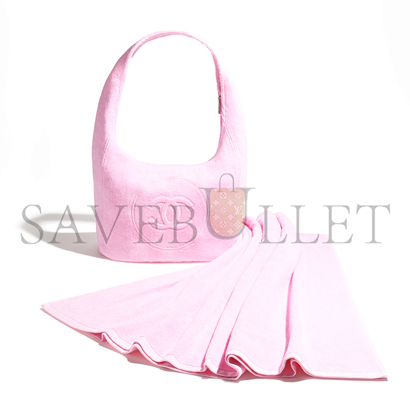 Ch**el coco beach 2025 collection beachwear set cotton pink aaa938 b20128 (58*38*20cm)